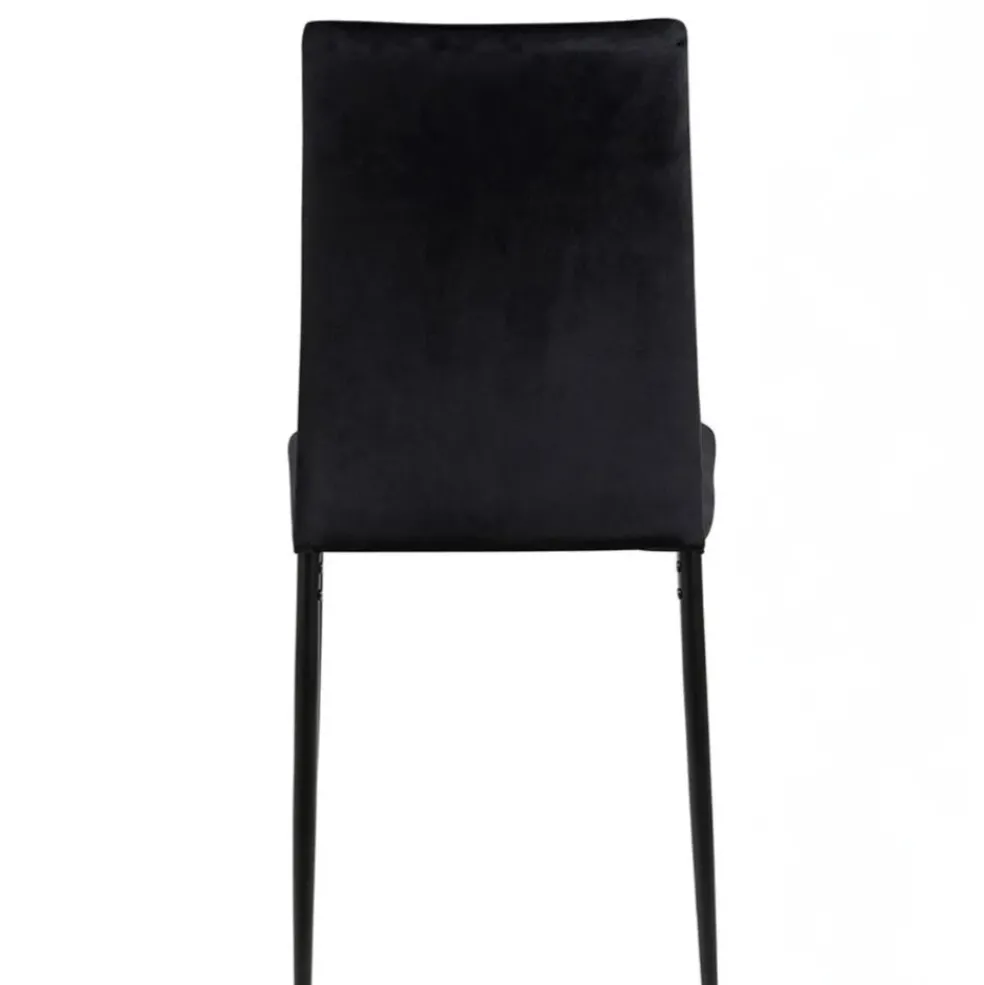 Chaise de salle à manger en tissu noir - Demia