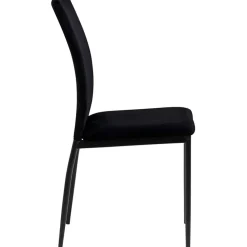 Chaise de salle à manger en tissu noir - Demia