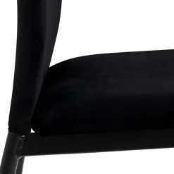 Chaise de salle à manger en tissu noir - Demia