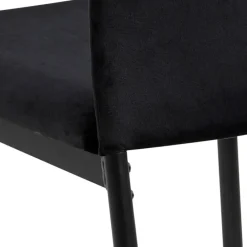Chaise de salle à manger en tissu noir - Demia