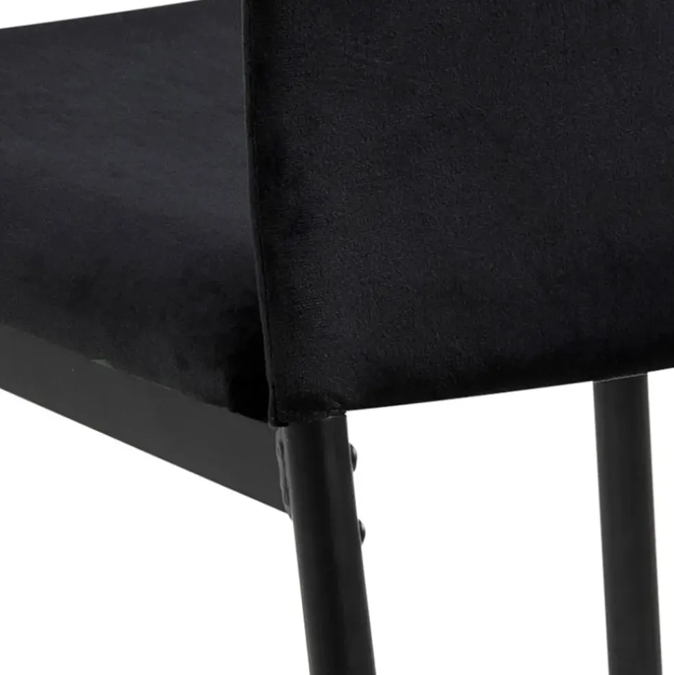 Chaise de salle à manger en tissu noir - Demia