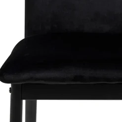 Chaise de salle à manger en tissu noir - Demia