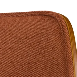 Chaise de salle à manger en tissu orange et noyer - Atlanta