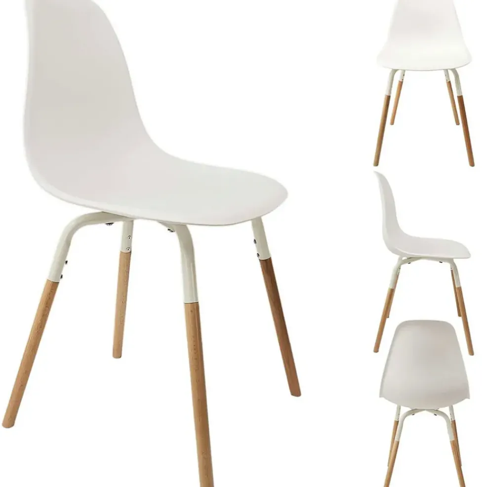 Chaise de salle à manger scandinave blanc - Phebee