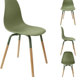 Chaise de salle à manger scandinave vert - Phebee