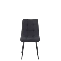 Chaise de salle a manger en tissu matelassé anthracite - Lilly
