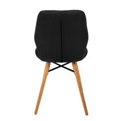 Chaise de salle en manger en tissu noir - Gloria