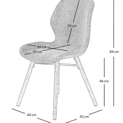 Chaise de salle en manger en tissu noir - Gloria