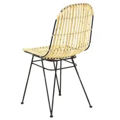 Chaise en rotin naturel et metal - KUBU