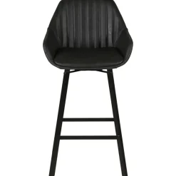 Chaise haute pivotante noir veilli h65cm - Moss