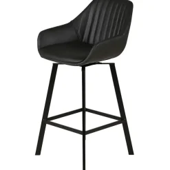 Chaise haute pivotante noir veilli h65cm - Moss