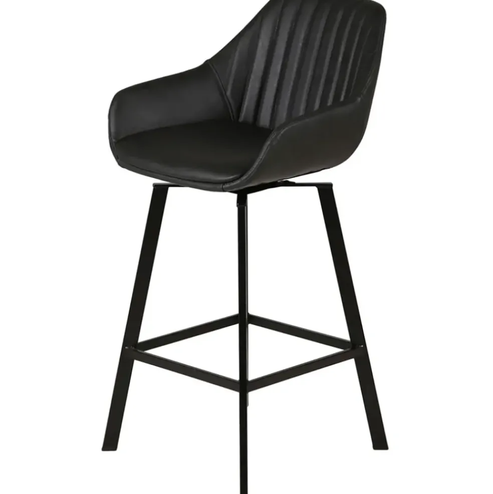 Chaise haute pivotante noir veilli h65cm - Moss