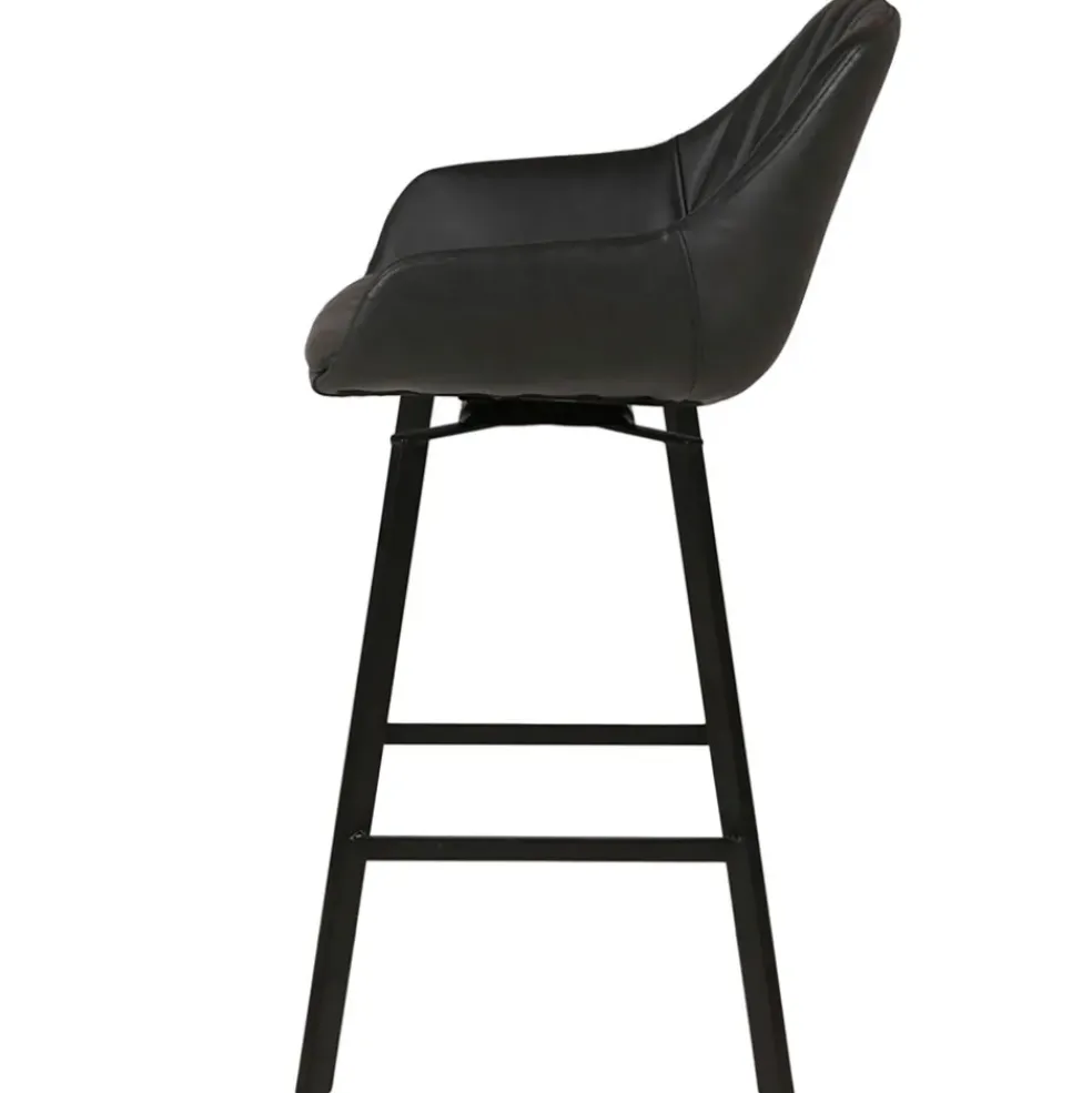 Chaise haute pivotante noir veilli h65cm - Moss