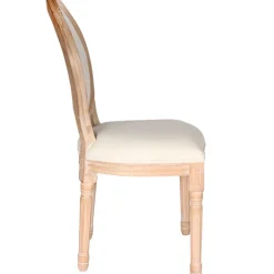 Chaise medaillon en bois d'hévea beige