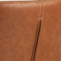 Chaise salle à manger aspect cuir rétro cognac - Batla