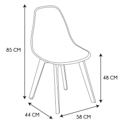 Chaise salle à manger effet cuir marron - Amber