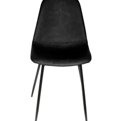 Chaise salle à manger effet cuir noir - Amber
