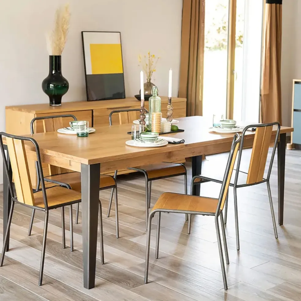 Chaise salle à manger en chêne - Manny