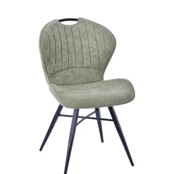Chaise salle à manger en microfibre kaki - Vicky