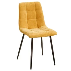 Chaise salle à manger en tissu jaune - Mony