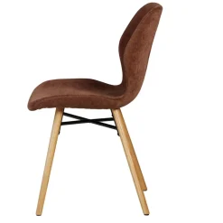 Chaise salle à manger en tissu soft touch acajou - Keri