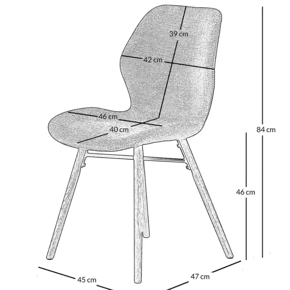 Chaise salle à manger en tissu soft touch acajou - Keri