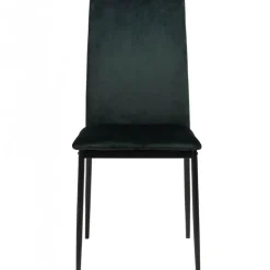 Chaise salle à manger en tissu vert fonce - Demia