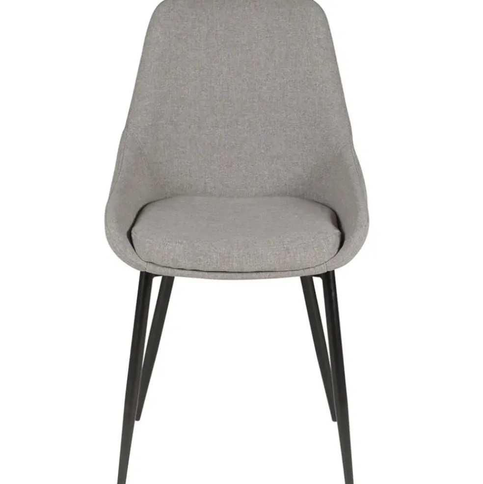 Chaise salle à manger en tissu gris clair - Ben