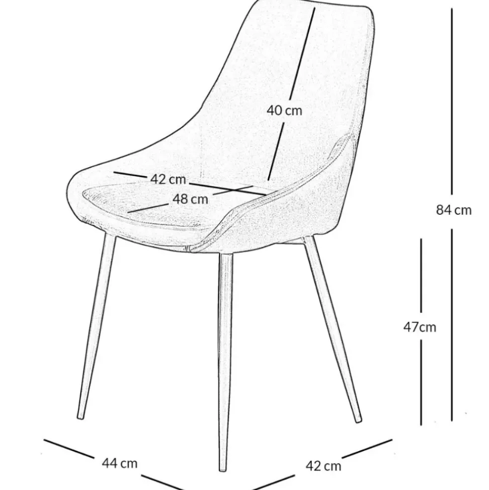 Chaise salle à manger en tissu gris clair - Ben