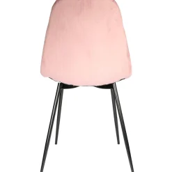 Chaise salle à manger en velours cotelé rose - Julia