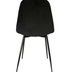 Chaise salle à manger en velours cotelé noir - Julia