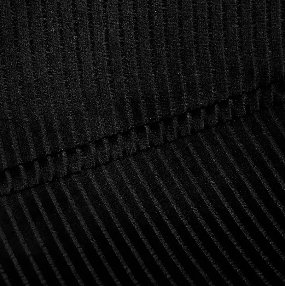 Chaise salle à manger en velours cotelé noir - Julia