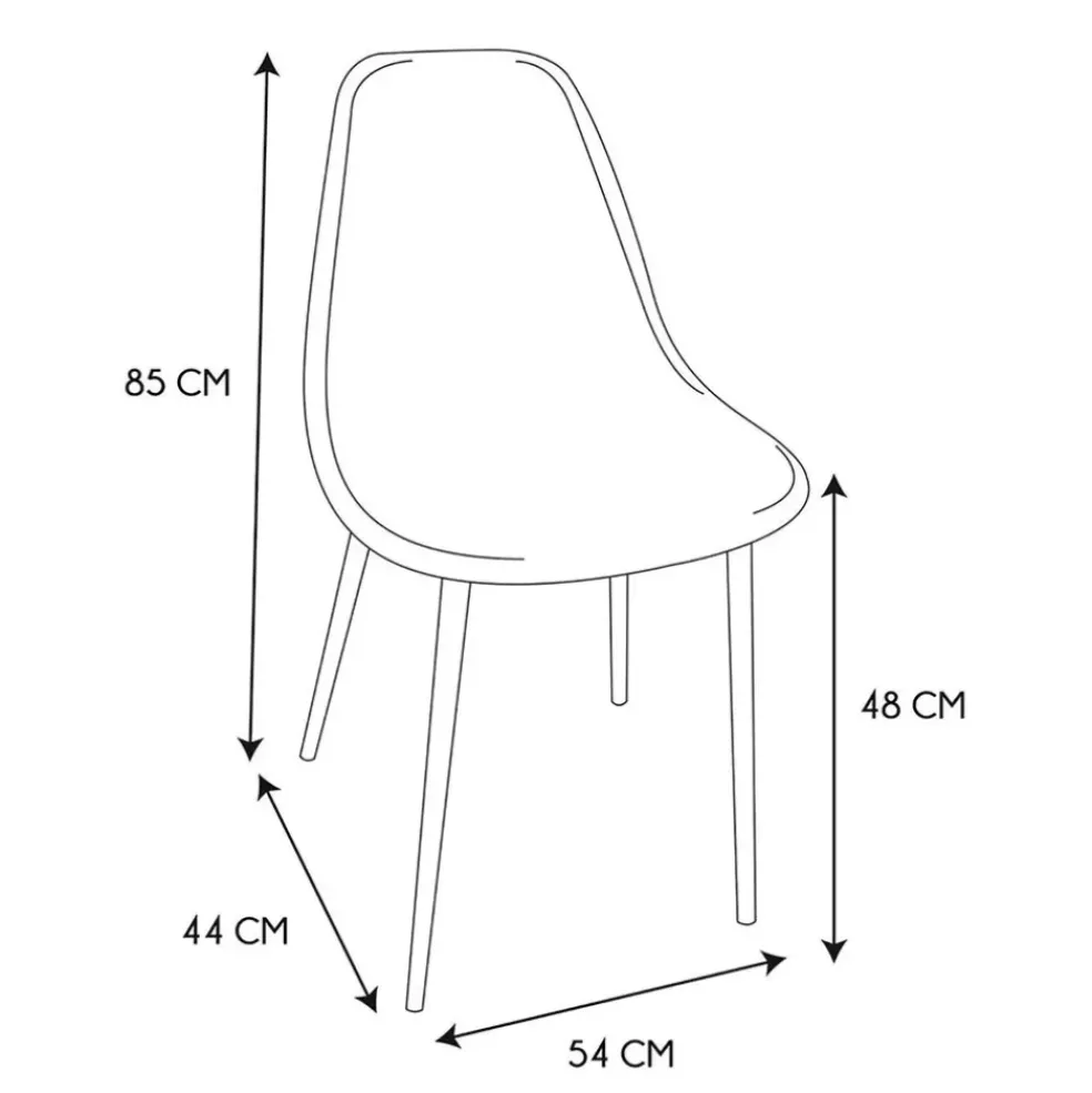 Chaise salle à manger en velours cotelé gris - Julia