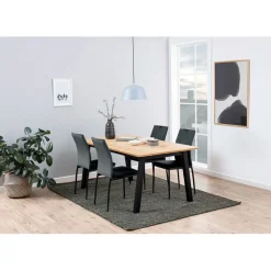 Chaise salle à manger en velours gris foncé - Demia