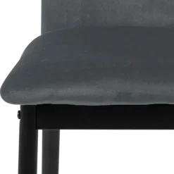 Chaise salle à manger en velours gris foncé - Demia