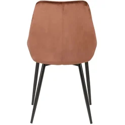 Chaise salle à manger en velours marron - Ben