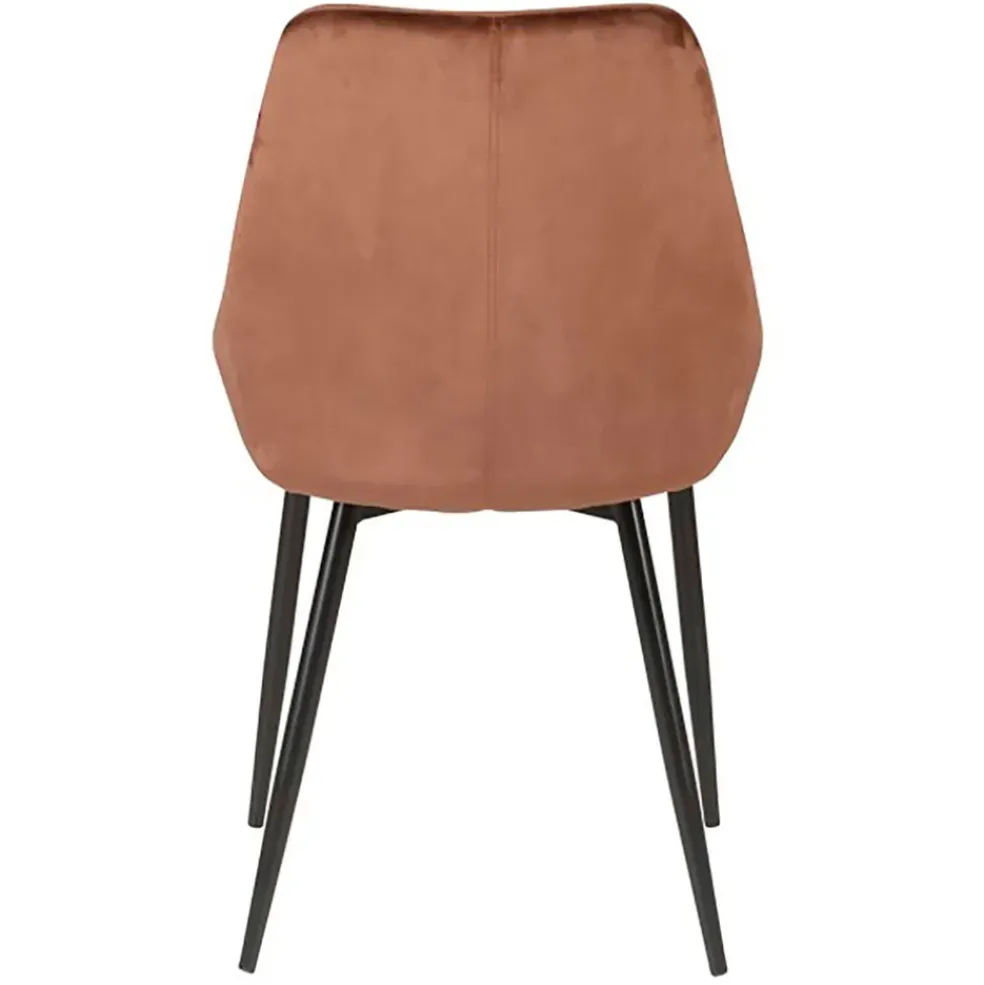 Chaise salle à manger en velours marron - Ben