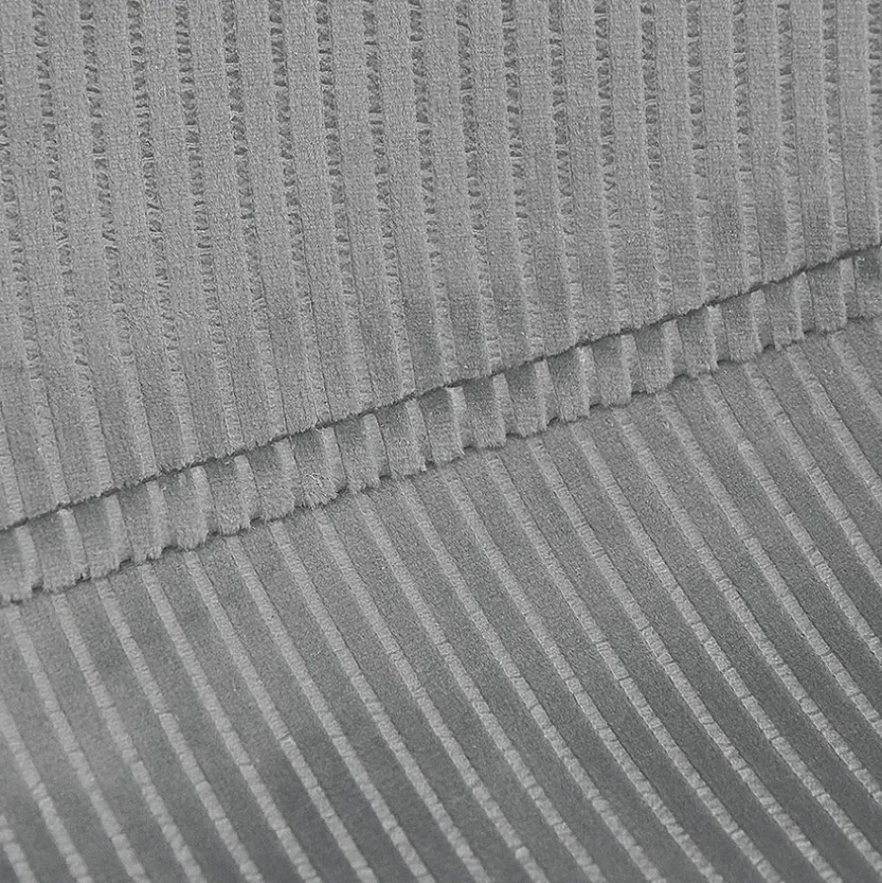 Chaise salle à manger en velours cotelé gris clair - Julia