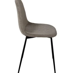 Chaise salle à manger en velours côtelé taupe - Scarlett