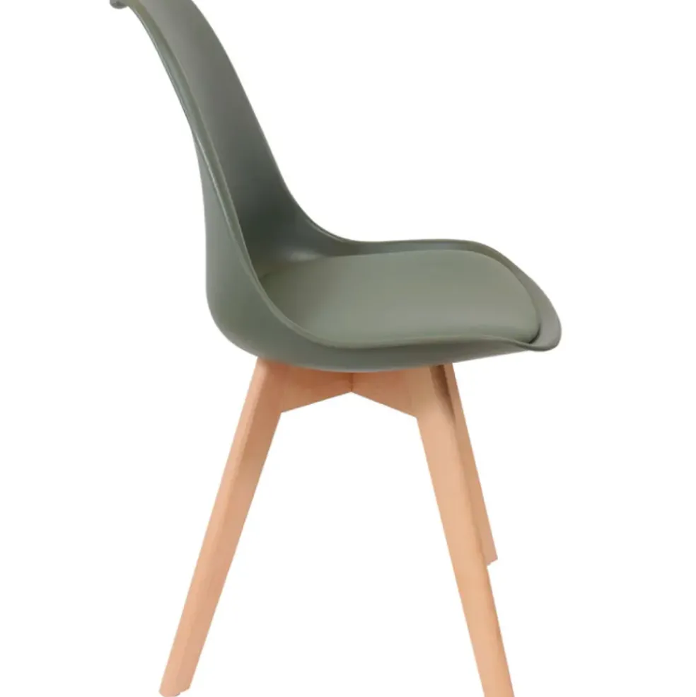 Chaise salle à manger scandinave kaki - Samantha