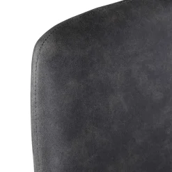 Chaise salle à manger tissu effet daim gris foncé - Ben