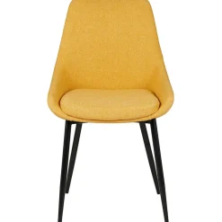 Chaise salle à manger tissu moutarde - Ben