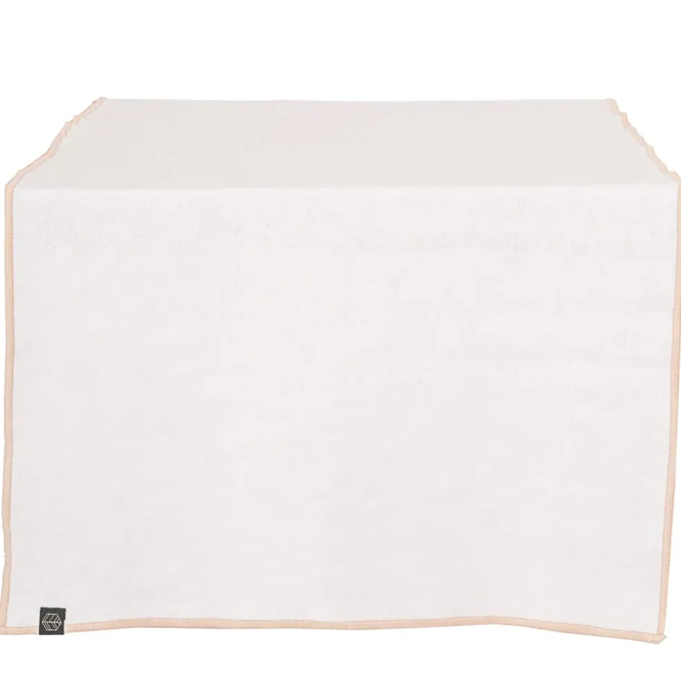 Chemin de table en lin et coton blanc 48x160cm - Calvi II