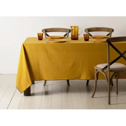 Chemin table corino cumin 160x50cm coton lavé 170g/m2