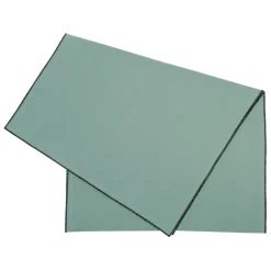 Chemin table corino vert d'eau 160x50cm coton lavé 170g/m2
