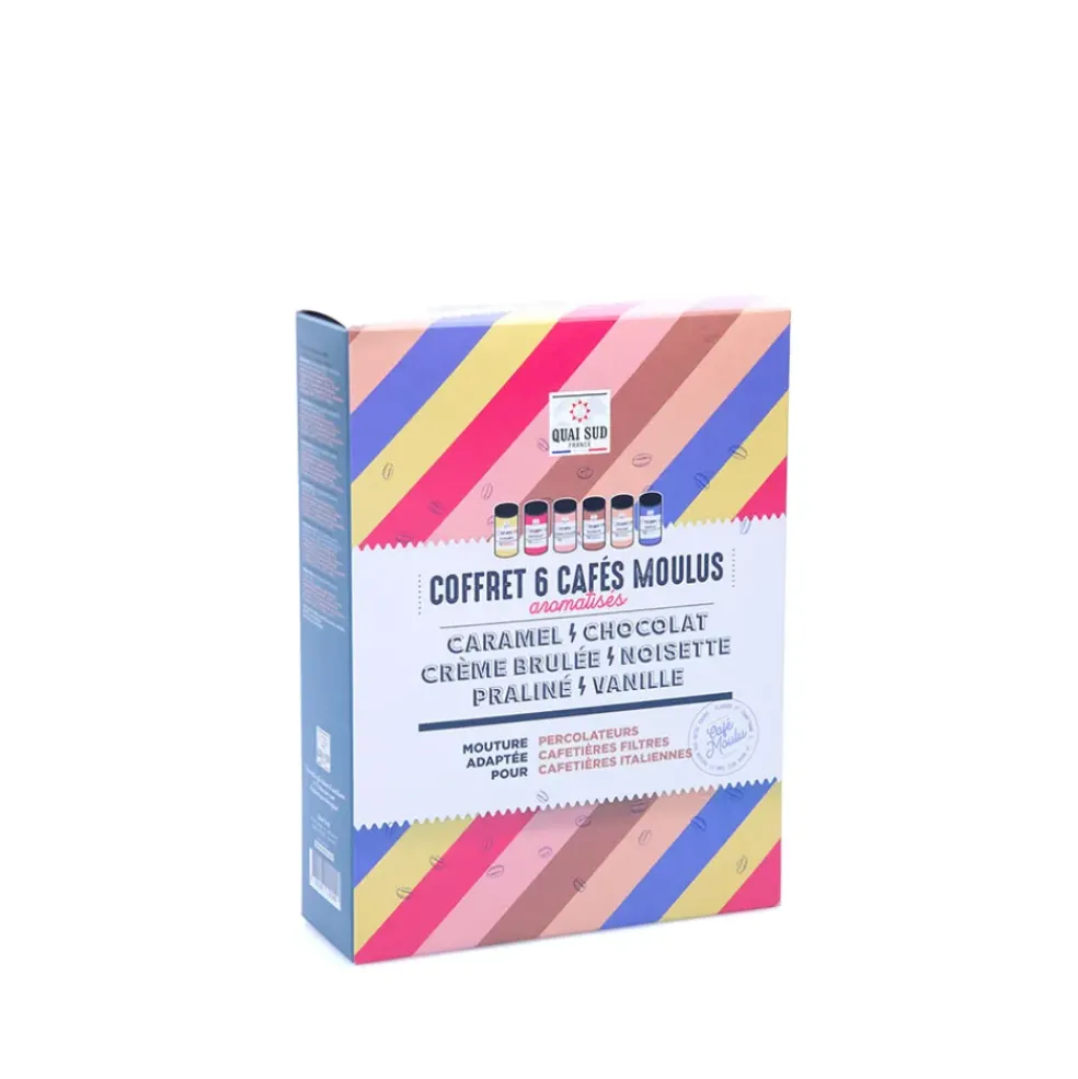 Coffret 6 cafés aromatisés moulus - 6 recettes en boîte xs