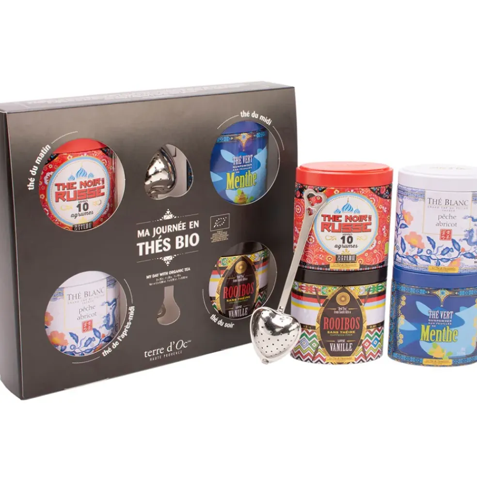 Coffret 4 thés bio avec filtre