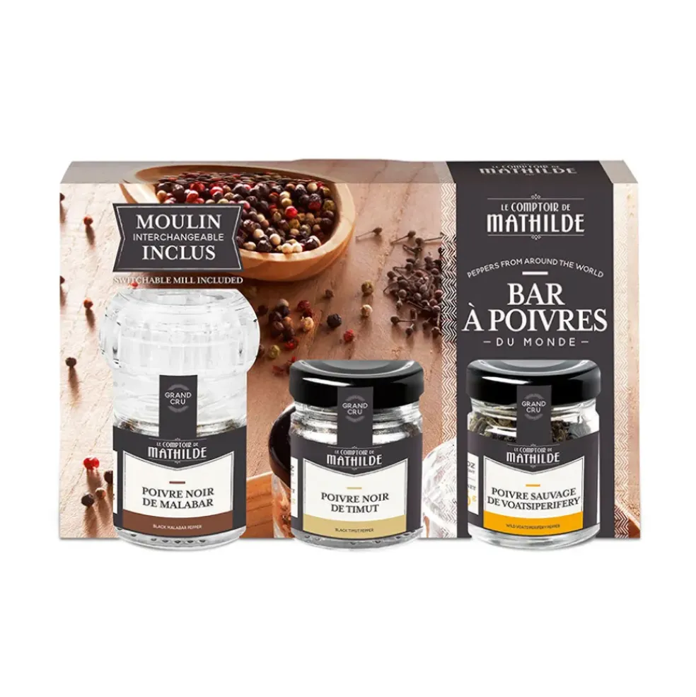 Coffret bar à poivre du monde