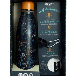 Coffret bouteille isotherme fleurie 50cl