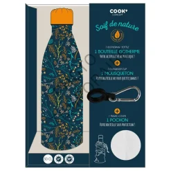 Coffret bouteille isotherme fleurie 50cl